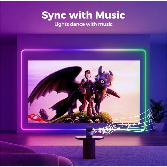 RGB-IC LED Rope Light - Dynamic Neon Rope Light with Remote, - Picture 2 of 7